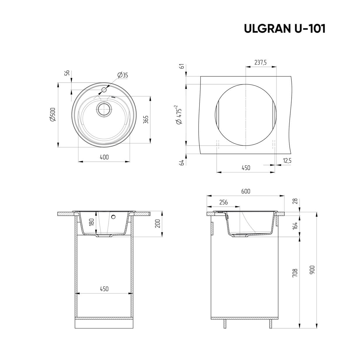 Мойка Ulgran U-101