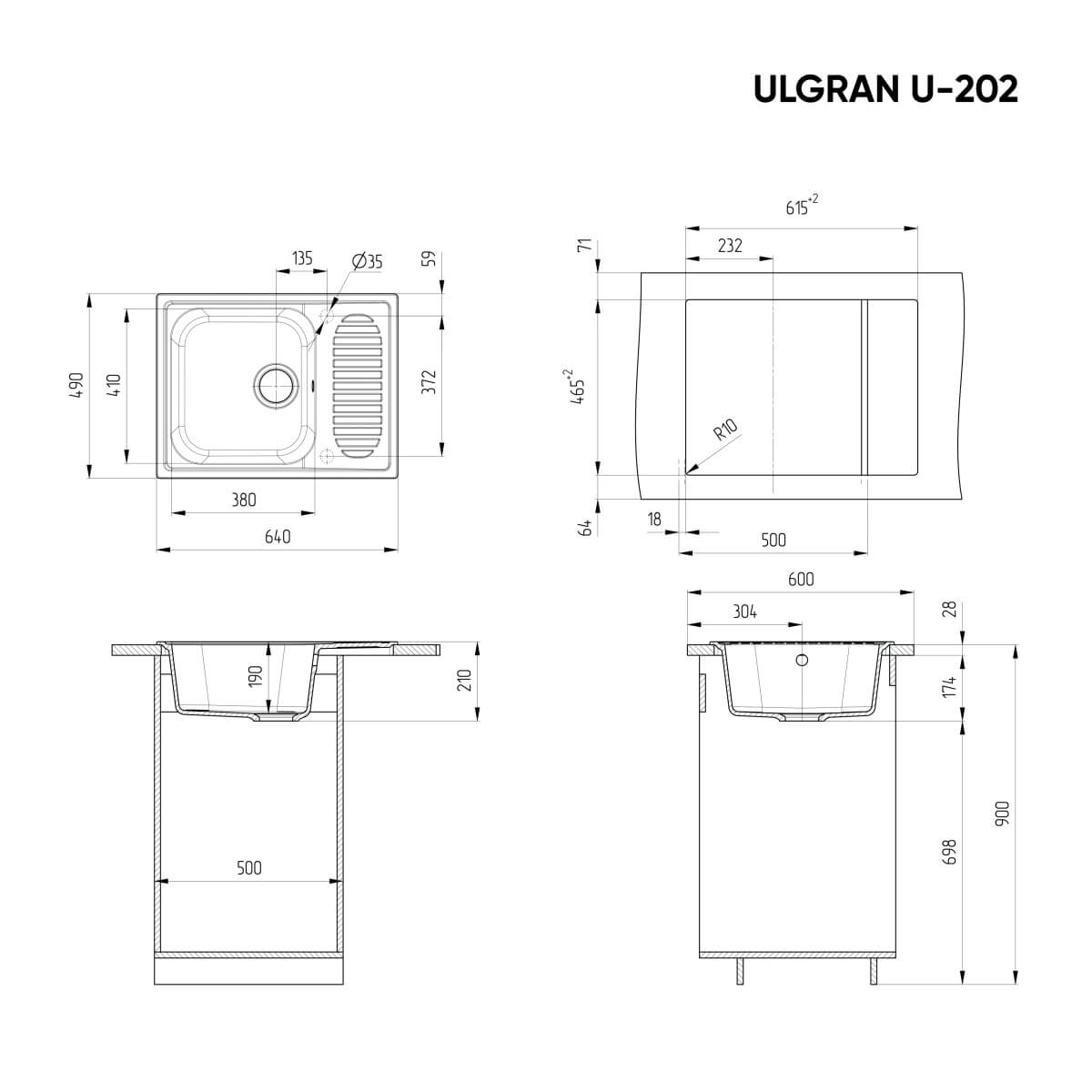 Мойка Ulgran U-202