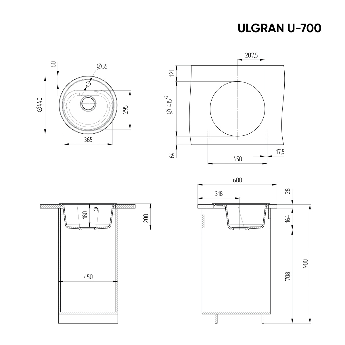 Мойка Ulgran U-700