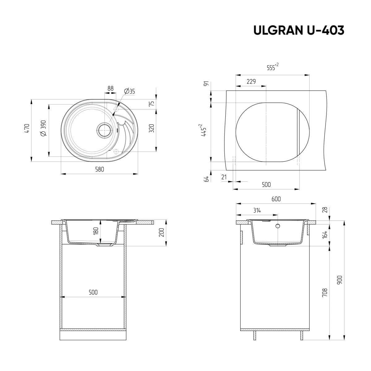 Мойка Ulgran U-403