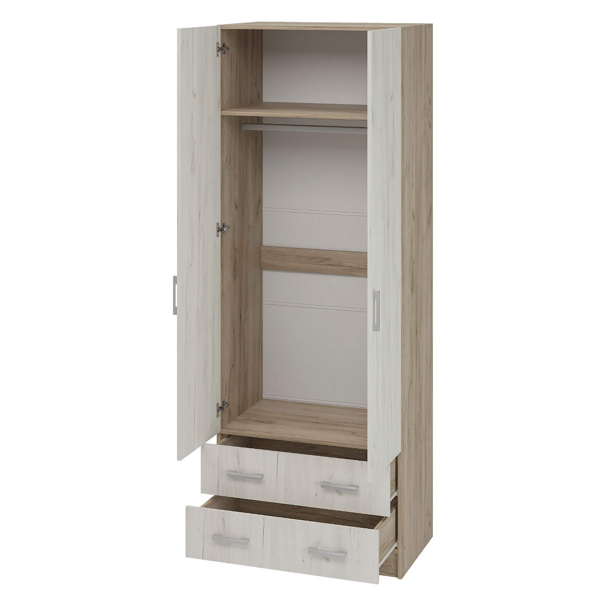 Дуэт Шкаф дуб крафт серый/дуб крафт белый